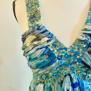 Beautiful Blue & Gold Formal Dress!